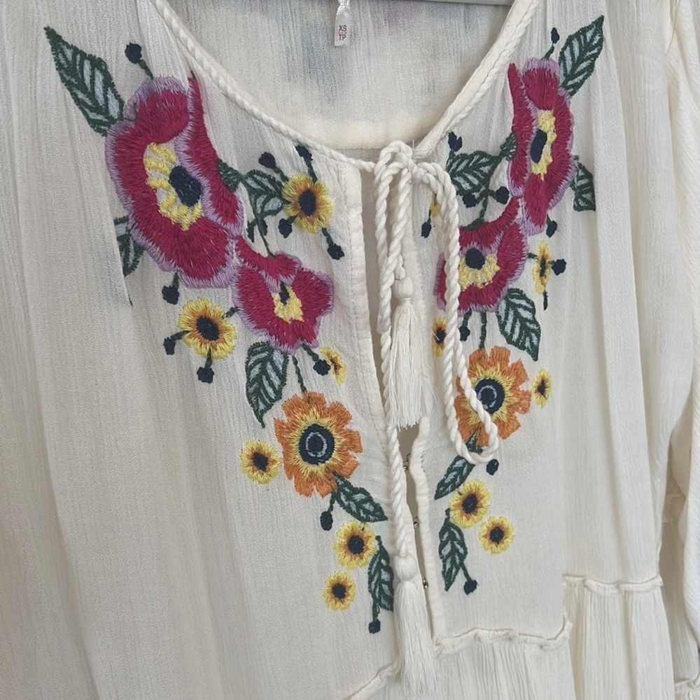 Free People Ecru Gauze Spell on You Mini Dress - Picture 6 of 11